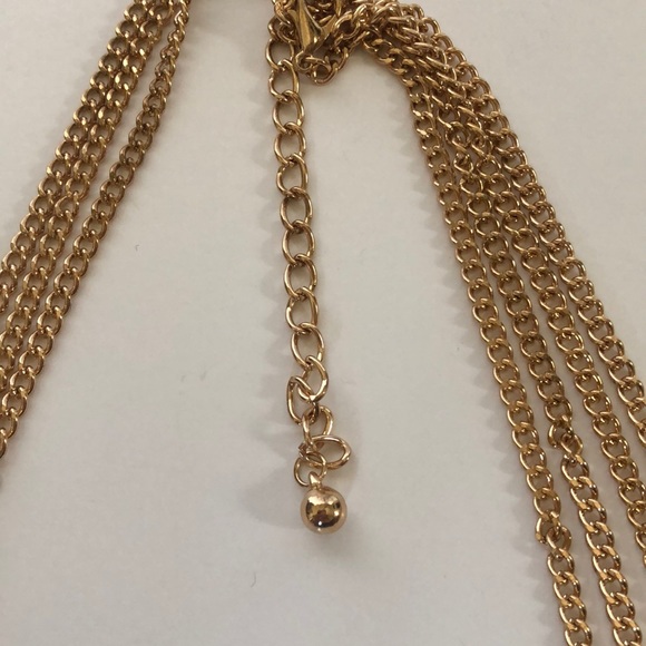 BEBE multi layered chain w/ pear shaped diamond - Picture 3 of 4